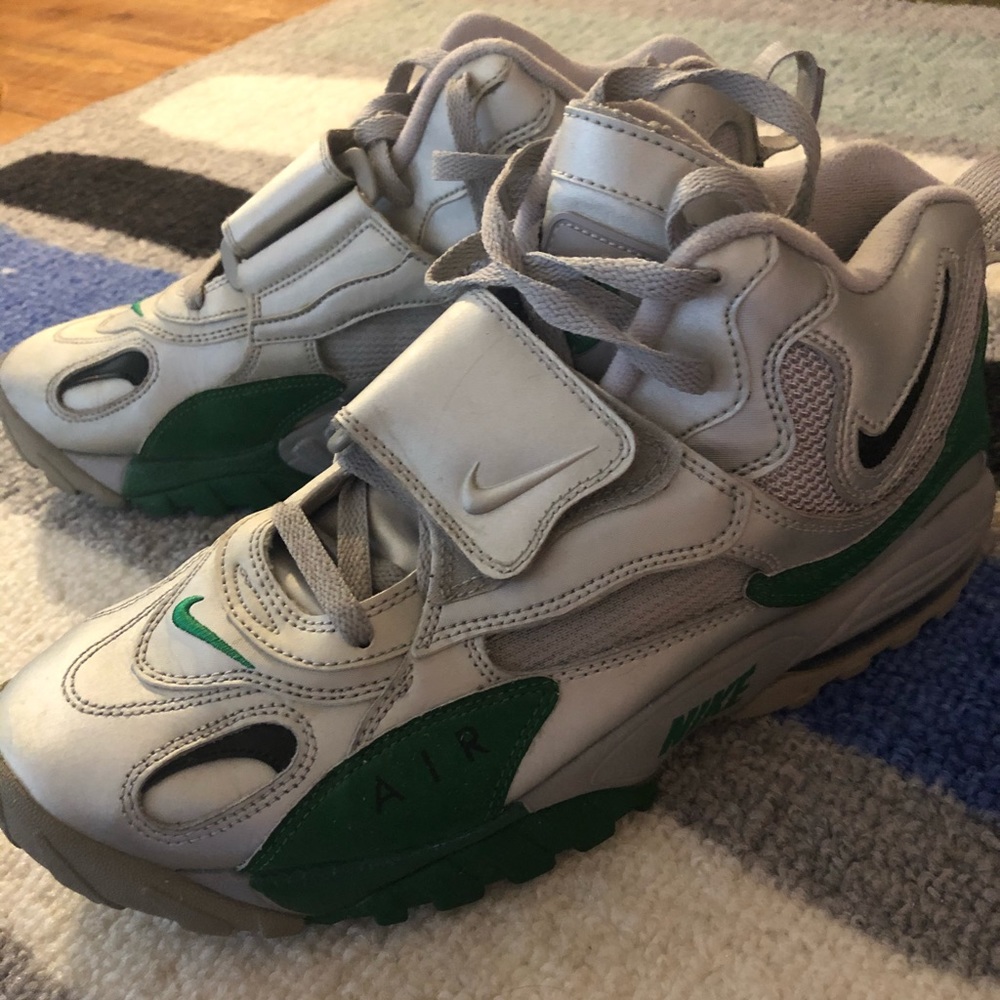 Metallic and Green Nike Trainers